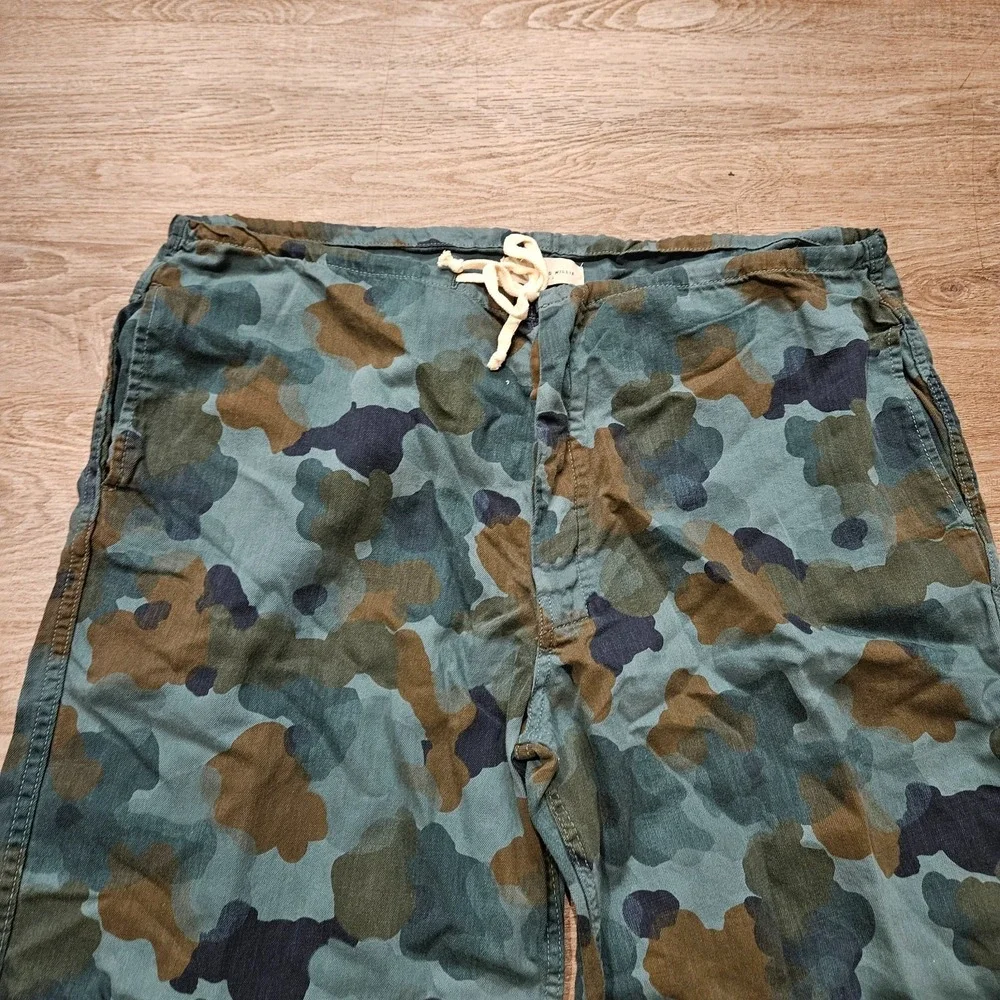 Imogene + Willie Camo Drawstring Pants Men's Large Cotton Relaxed USA